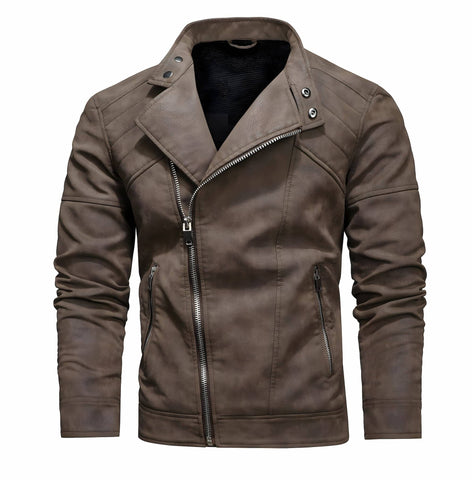 The Duncan Faux-Leather Biker Jacket - Multiple Colors 0 WM Studios Brown S 