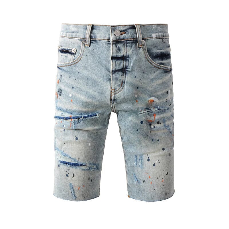 The Evander Distressed Denim Shorts WellMan Studios 28 