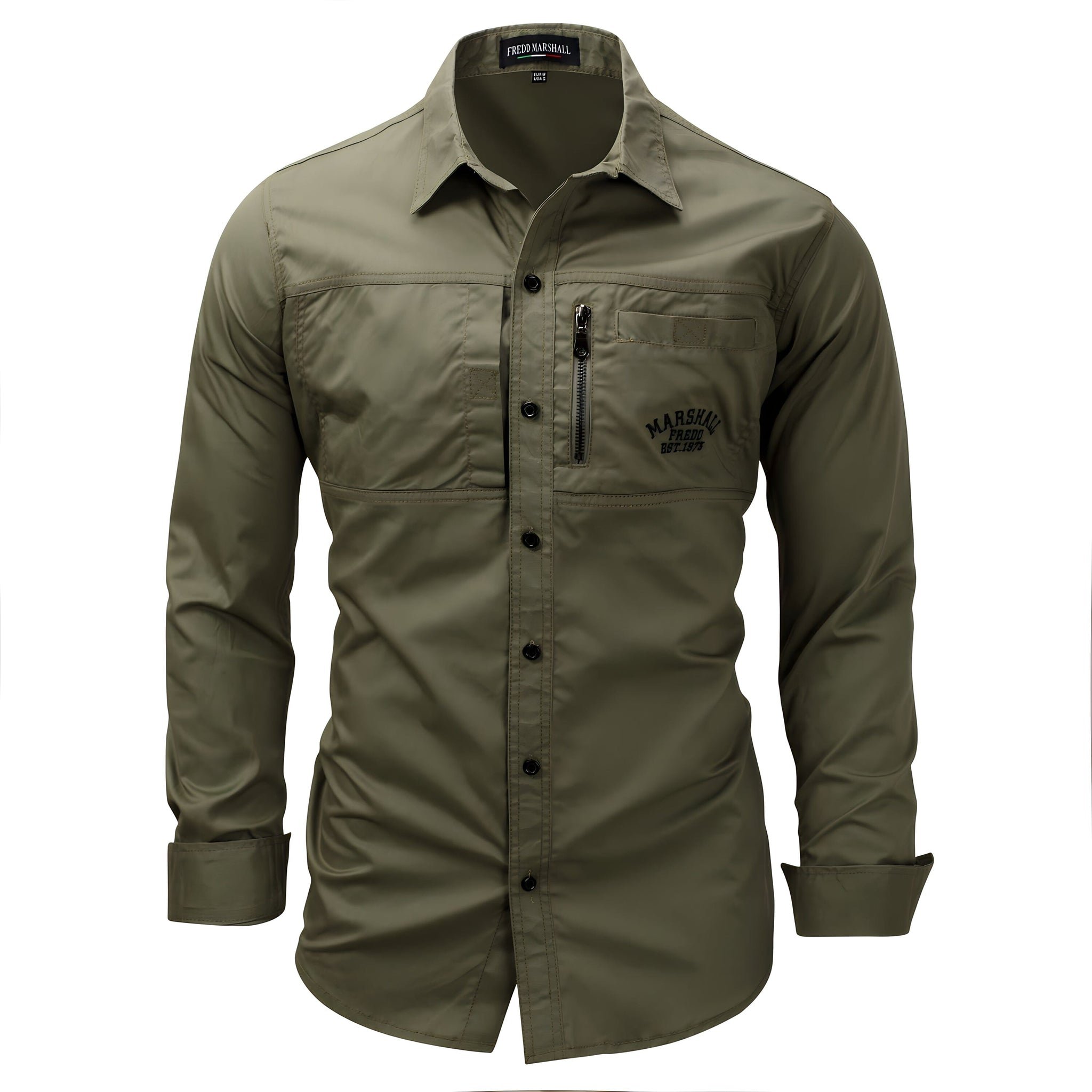 The Marshall Slim Fit Long Sleeve Shirt - Multiple Colors 0 WM Studios Green S 
