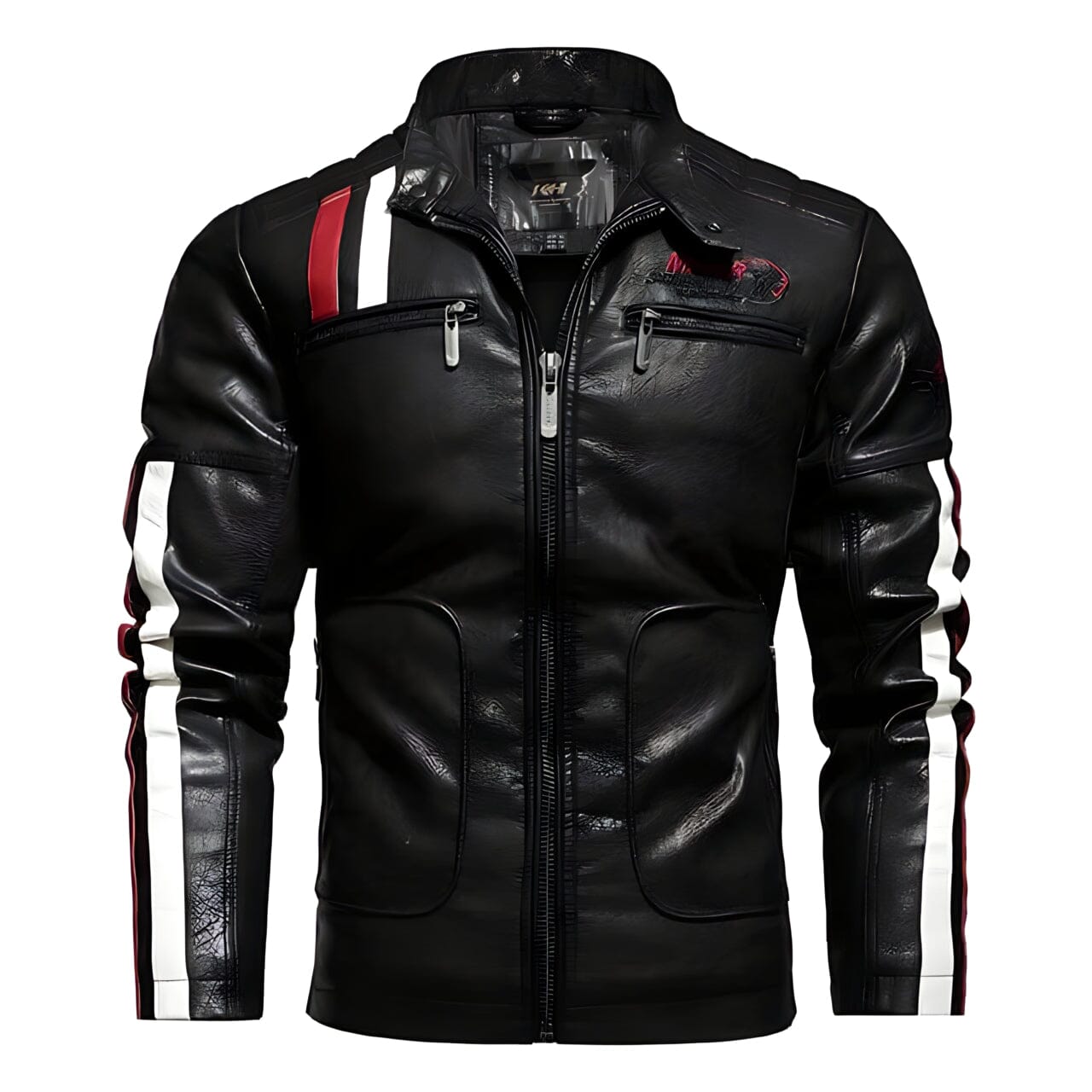 The Vincent Faux Leather Moto Biker Jacket - Black Shop5798684 Store XL 