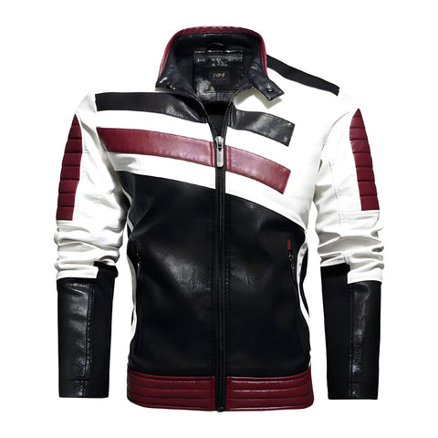 The Dante Faux Leather Biker Jacket - Multiple Colors CALUOMATT Official Store Red L 
