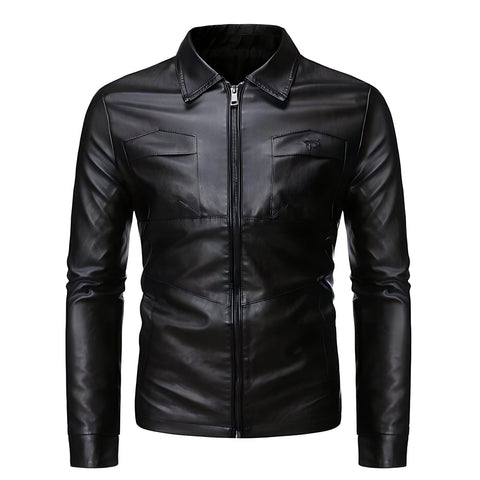 The Jaxxon Faux Leather Shirt - Multiple Colors Well Worn Black XS 