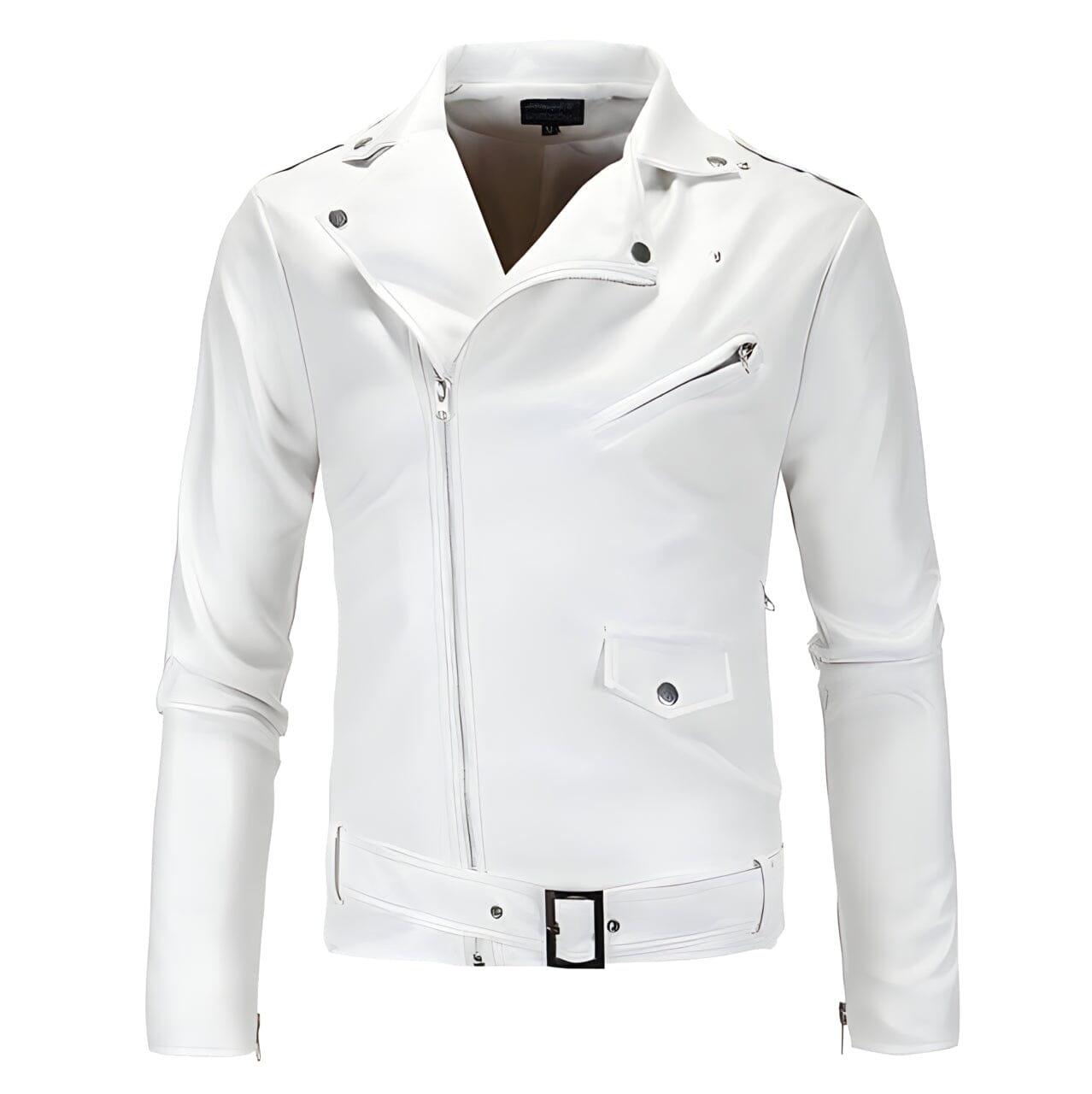 The Harley Slim Fit Faux Leather Moto Biker Jacket - Pearl Shop5798684 Store XS 