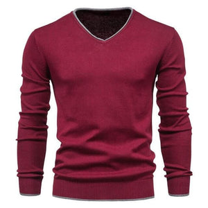 The Sterling V-neck Slim Fit Pullover Sweater - Multiple Colors Shop5798684 Store Red XS 
