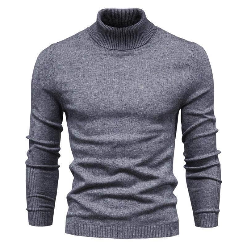 The Idris Slim Fit Pullover Turtleneck - Multiple Colors AIOPESON Official Store Dark Grey XS 