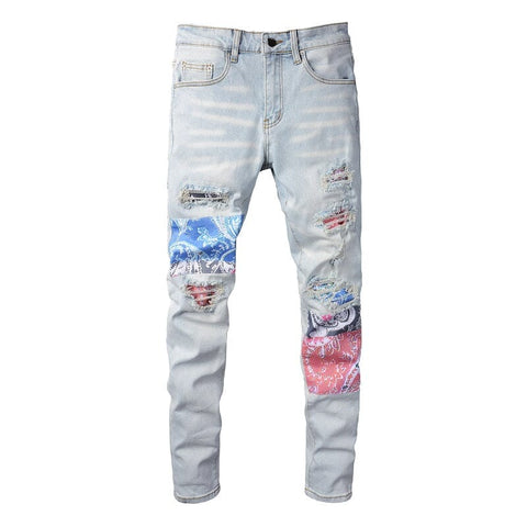 The Patriot Distressed Patchwork Denim Jeans Well Worn 31 